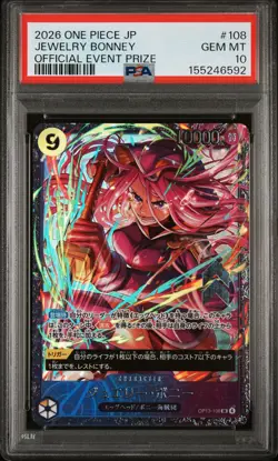 2026 ONE PIECE JAPANESE PROMOS OFFICIAL EVENT PRIZE #108 JEWELRY BONNEY PSA 10 - Image 1