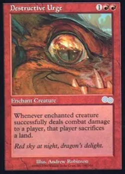 1x Destructive Urge MTG - Urza's Saga - Light Play - Image 1