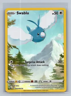Swablu GG27/GG70 Holo Crown Zenith Galarian Gallery Pokemon NM/M - Image 1