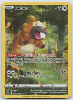 Pokemon Bidoof GG29/GG70 Crown Zenith Galarian Gallery Holo NM - Image 1
