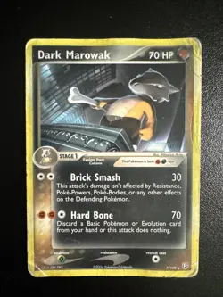 Pokemon Dark Marowak Rare EX Team Rocket Returns 7/109 70HP 2004 - Image 1