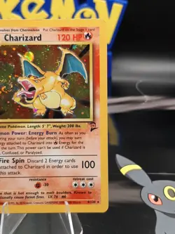Charizard 4/130 - Pokemon Base Set 2 Unlimited Holo - WOTC MP/HP - Mouth SWIRL! - Image 3