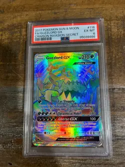 POKEMON 2017 SM Crimson Invasion Full Art GUZZLORD GX Secret #116 PSA 6 RARE - Image 1