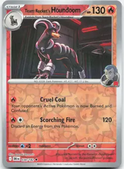 Team Rocket's Houndoom 038/182 Uncommon Destined Rivals Pokemon Reverse Holo NM - Image 1