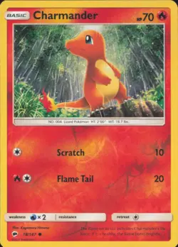 Charmander 18/147 Common Burning Shadows Pokemon Reverse Holo Near Mint - Image 1