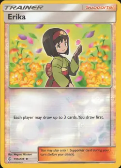 Erika 191/236 Uncommon Cosmic Eclipse Pokemon Reverse Holo MP - Image 1