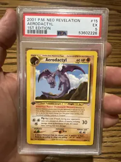 Pokemon Aerodactyl Neo Revelation 1st Edition Rare #15 PSA 5 - Image 1