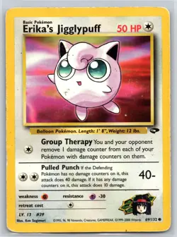 Erika's Jigglypuff 69/132 C Gym Challenge Unlimited HP Pokemon - Image 1