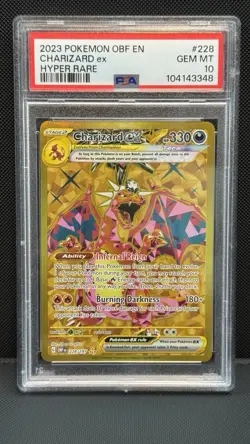 2023 POKEMON OBF EN-OBSIDIAN FLAMES HYPER RARE #228 CHARIZARD EX PSA 10 - Image 1