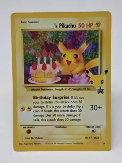 Pokemon Celebrations Birthday Pikachu #24 Black Star Promo Holo NM - Image 1