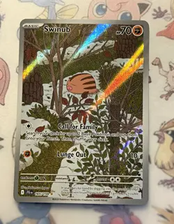 Pokemon TCG Swinub 165/159 Journey Together Illustration Rare Full Art Holo ENG - Image 1