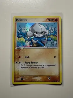 Meditite 56/100 Pokemon EX Crystal Guardians 2006 Reverse Holo Stamped - NM - Image 1