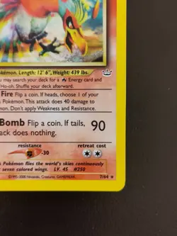 Pokemon TCG Ho-Oh #7 Neo Revelation Holo Rare Unlimited English 2000 LP 7/64 - Image 3