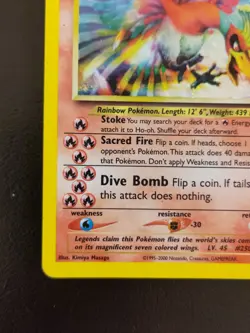 Pokemon TCG Ho-Oh #7 Neo Revelation Holo Rare Unlimited English 2000 LP 7/64 - Image 4