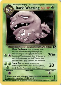 DARK WEEZING 31/82 TEAM ROCKET POKEMON UNLIMITED LP TR - Image 1