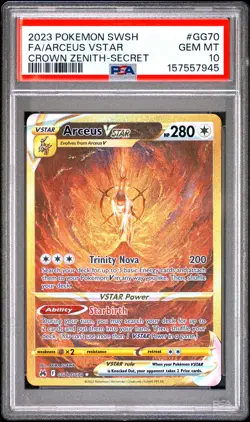 2023 POKEMON SWORD & SHIELD CROWN ZENITH SECRET FULL ART/ARCEUS VSTAR PSA 10 - Image 1