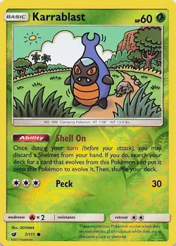 Karrablast - Pokemon Reverse Holo Common 2017 Crimson Invasion 7/111 NM - Image 1