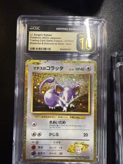 CGC Pristine 10, 2023 Gold Holo Lt Surge's Rattata - Pokemon Japanese 015/032 - Image 1
