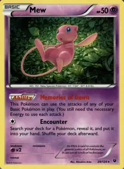 Mew 29/124 Holo Rare Fates Collide Pokemon Near Mint - Image 1