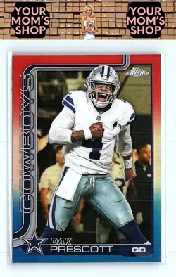 2025 Topps Chrome #79 Dak Prescott Red White and Blue Refractor - Image 1