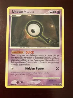 Unown Q 49/100 Majestic Dawn Regular Uncommon 2008 Pokemon TCG Card - Image 1