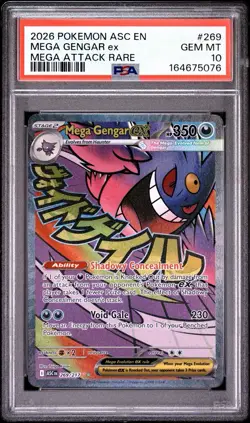 Pokemon Mega Gengar Ex 269/217 Ascended Heroes Mega Attack Rare PSA 10 - Image 1