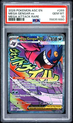 2026 Pokemon Ascended Heroes Mega Gengar ex attack rare 269 PSA 10 Gem Mint - Image 1