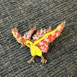 Pokemon TCG 2016 Moltres Collectors Metal Enamel Pin *USED* - Image 1