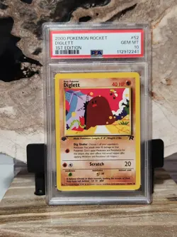 Pokemon PSA 10 GEM MINT Diglett 52/82 Rocket 1st Edition Common - Image 1