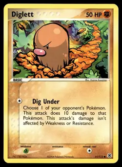 DIGLETT 61/112 COMMON FIRERED & LEAFGREEN POKEMON - Image 1
