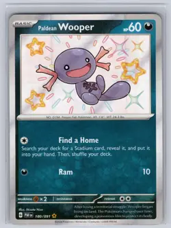Paldean Wooper 180/091 Holo Shiny Rare Paldean Fates Pokemon Near Mint - Image 1