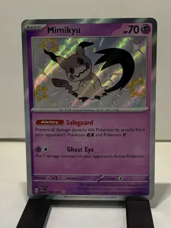 Pokemon TCG Mimikyu 160/091 SV Paldean Fates Shiny Rare Holo EN HP70 - Image 1