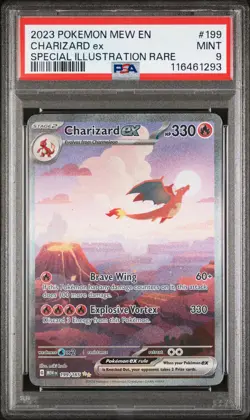 2023 POKEMON MEW EN-151 SPECIAL ILLUSTRATION RARE #199 CHARIZARD EX PSA 9 - Image 1