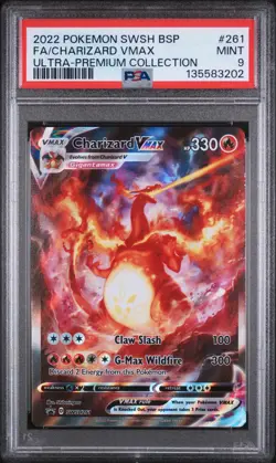 2022 Pokemon Swsh Black Star Promo Charizard VMAX Fa Ultra-Premium PSA 9 #261 - Image 1