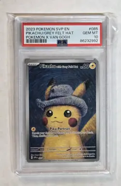 2023 POKEMON SVP EN-SV BLACK STAR PROMO #085 PIKACHU WITH GREY FELT HAT PSA 10 - Image 3