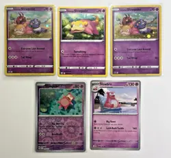 Pokemon TCG Lot Of 5 Galarian Slowpoke Slowbro Holo Rare Common - Image 1