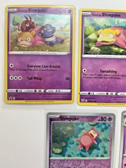Pokemon TCG Lot Of 5 Galarian Slowpoke Slowbro Holo Rare Common - Image 2