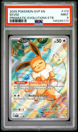 2025 POKEMON SVP EN-SV BLACK STAR PROMO #173 EEVEE PSA 9 - Image 1