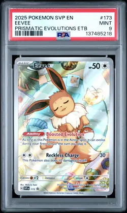 2025 POKEMON SVP EN-SV BLACK STAR PROMO #173 EEVEE PSA 9 - Image 1