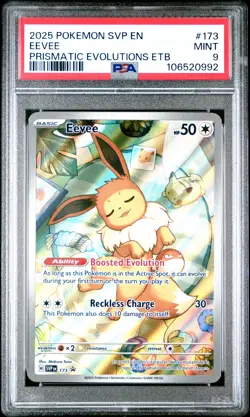 2025 POKEMON SVP EN-SV BLACK STAR PROMO #173 EEVEE PSA 9 - Image 1