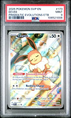 2025 POKEMON SVP EN-SV BLACK STAR PROMO #173 EEVEE PSA 9 - Image 1