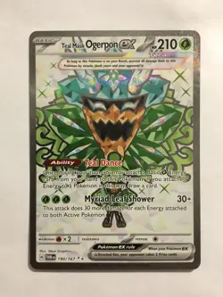 Pokemon Teal Mask Ogerpon ex 190/167 Ultra Rare Twilight Masquerade Holo NM - Image 1