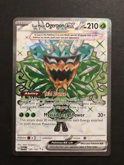Pokemon Teal Mask Ogerpon ex 190/167 Ultra Rare Twilight Masquerade Holo NM - Image 3