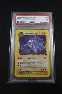 2000 POKEMON ROCKET #10 DARK MACHAMP-HOLO PSA 7 NM 10/82 - Image 1