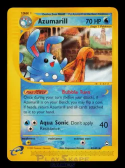 Pokemon Card Azumarill 4/147 Aquapolis Rare WOTC Vintage NM 2003 - Image 1