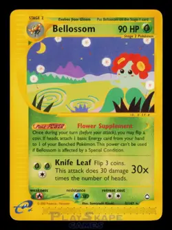 Pokemon Card Bellossom 5/147 Aquapolis Rare Non-Holo WOTC Vintage LP 2002 - Image 1