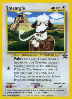Pokemon Card - SMEARGLE Black Star Promo #32 - NEAR MINT - Image 1