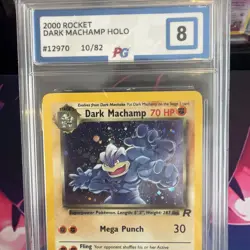 Dark Machamp Holo 10 2000 Pokemon Team Rocket PokeGrade 8! Mint Condition! - Image 3