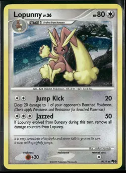 Lopunny 9/17 Uncommon POP Series 9 Pokemon Holo Lightly Played - Image 1