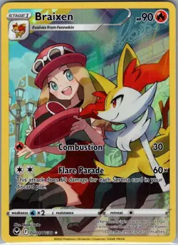 Braixen TG01/TG30 SWSH12: Silver Tempest Trainer Gallery - Pokemon Card - NM - Image 1